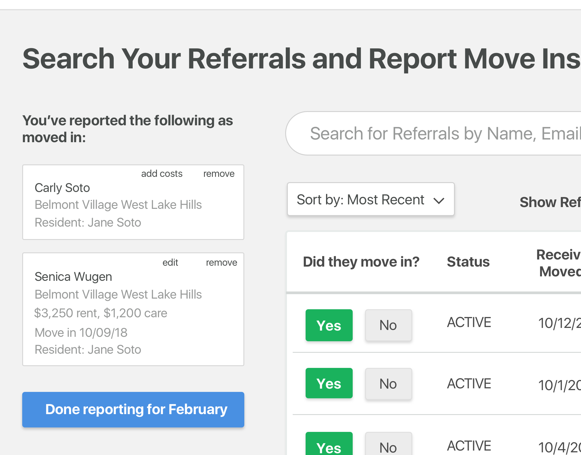 new reporting section